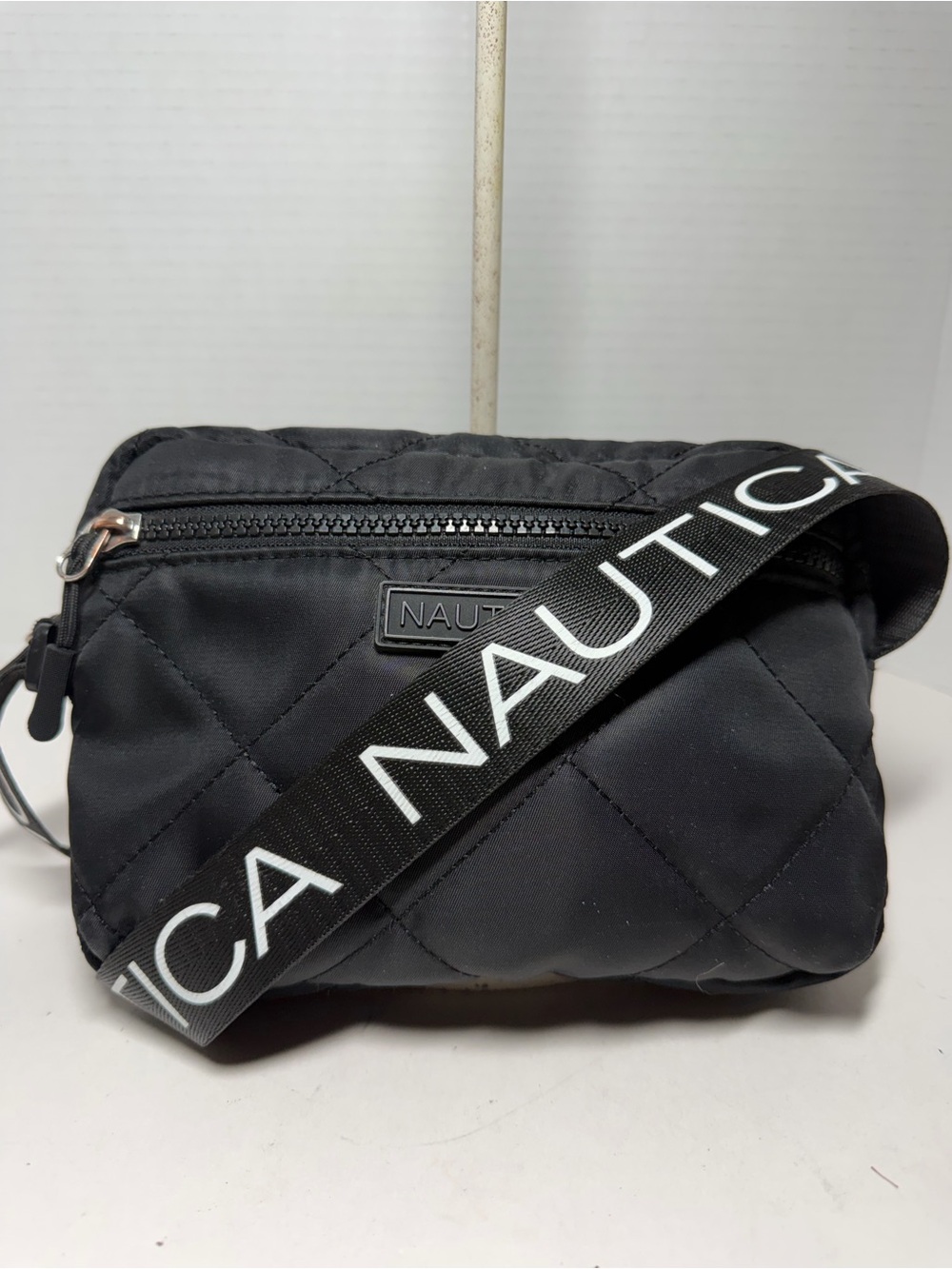 Black quilted Nautica Crossbody / Bean Bag